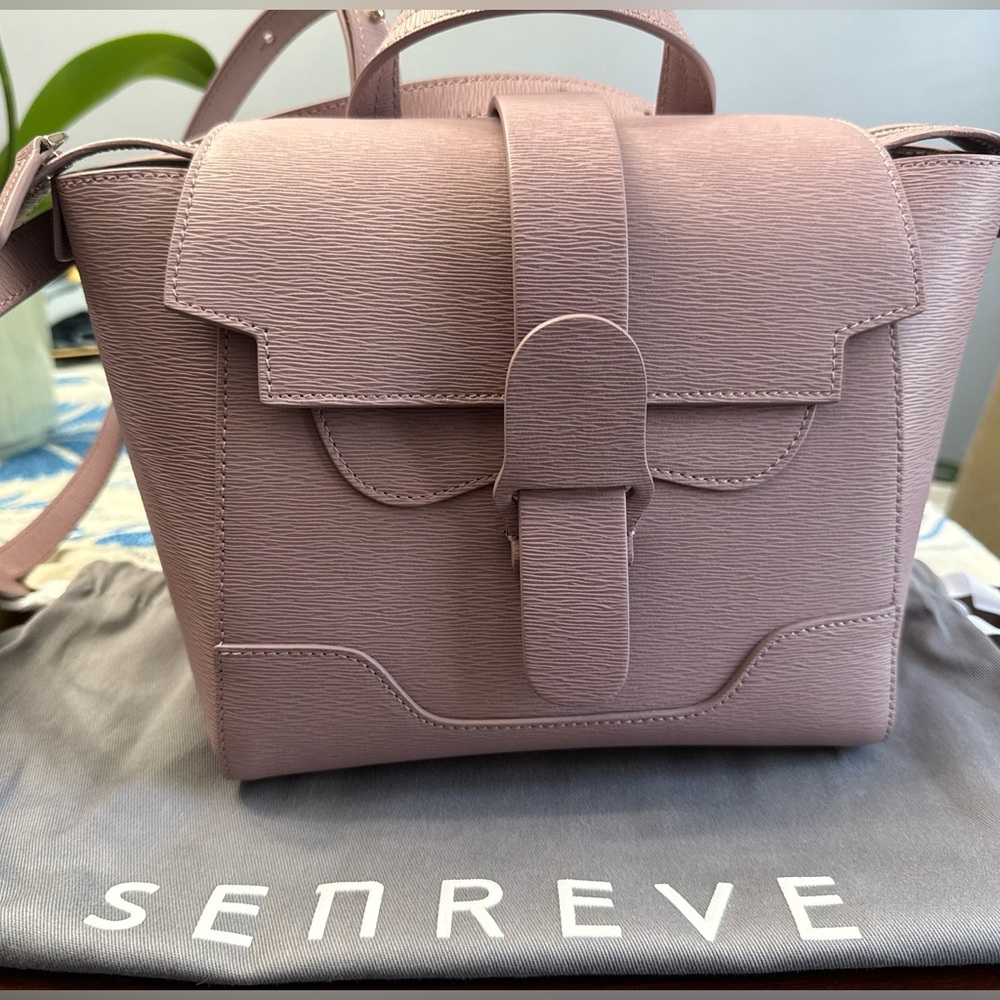 Senreve Blush Pink Midi Maestra Leather Satchel